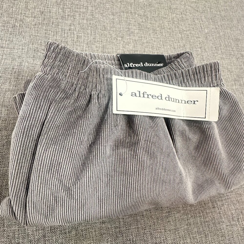 Alfred Dunner Corduroy Pants lightweight Gray Size 18 Proportioned Short Elasti - Picture 14 of 15